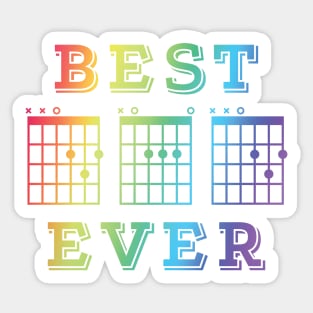 Best Dad Ever Guitar DAD Chords Tab Colorful Theme Sticker